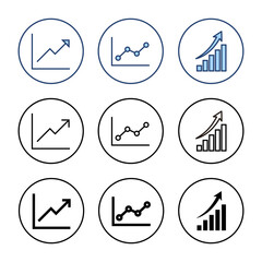 Growing graph icon vector. Chart sign and symbol. diagram icon