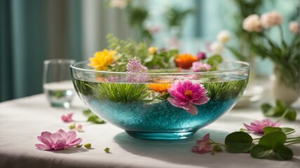 Obraz na płótnie Canvas flowers in a bowl