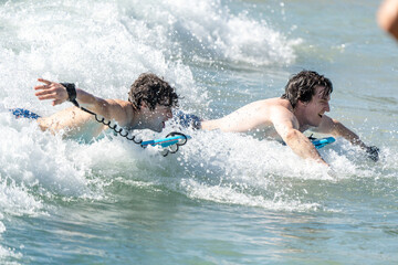 surfing on the beach in hawaii 