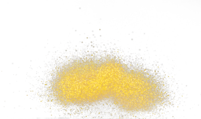 Gold metallic glitter sparkle explosion in air. Golden Glitter sand spark blink celebrate Chinese new year, fly throw gold glitters particle. Black background isolated, selective focus Blur bokeh