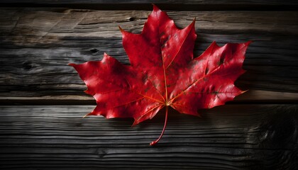 Naklejka na ściany i meble July 1st - Canada Day illustration with maple leaves on wooden background