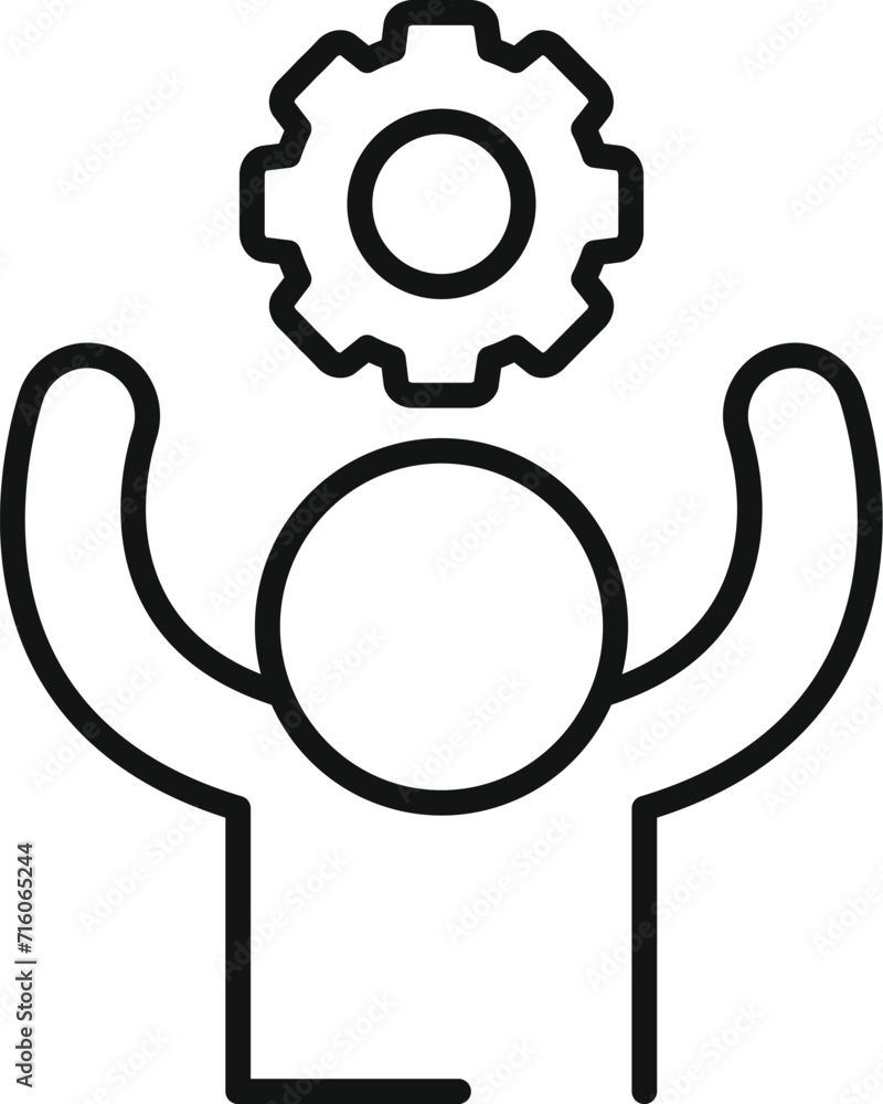 Wall mural gear sport run icon outline vector. late work. active fast sleepy