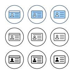 License icon vector. ID card icon. driver license, staff identification card