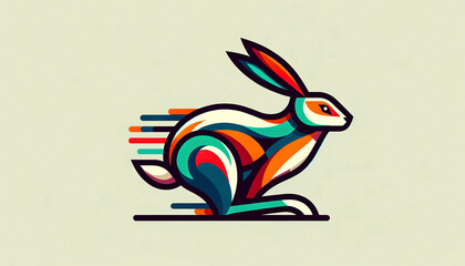 Obraz premium fast rabbit illustration