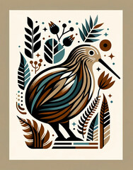 kiwi bird illustration 