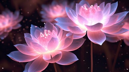 Beautiful pink lotus flowers created with generative Ai Generative