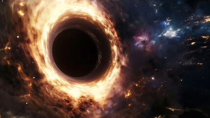 "宇宙の謎: ブラックホールの光と星の舞台"