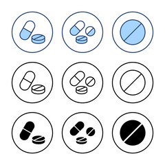 Pills icon vector. capsule icon. Drug sign and symbol