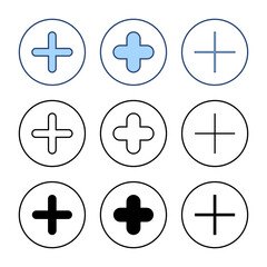 Fototapeta premium Plus icon vector. Add plus sign and symbol