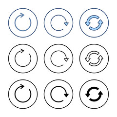 Refresh icon vector. Reload sign and symbol. Update icon.