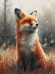 Cute red fox