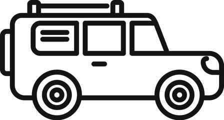 Expedition vehicle icon outline vector. Adventure outdoor. Nature trekking