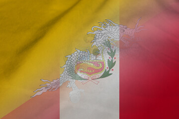 Bhutan and Peru political flag transborder relations PER