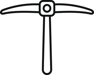 Ice pick axe icon outline vector. Bonfire excavation. Outdoor offroad