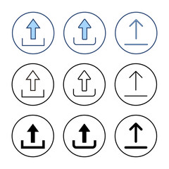 Upload icon vector. load data sign and symbol