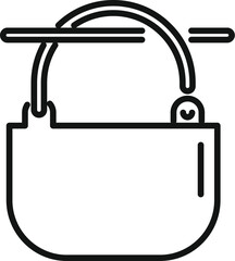 Hot cauldron fire icon outline vector. Outdoor hiking. Nature adventure