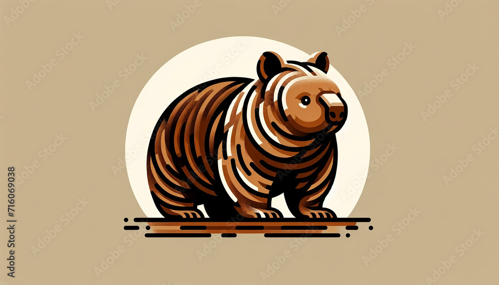 Wall mural wombat illustration