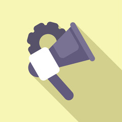 Call to action icon flat vector. Megaphone marketing. Mobile target claim