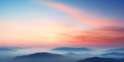 Obraz premium Abstract gradient sunrise in the sky with cloud and blue mix orange natural background.