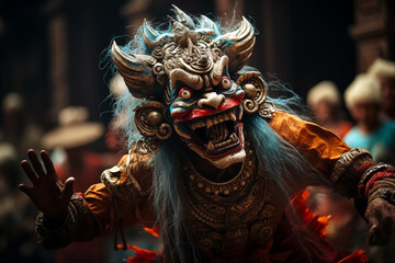 Traditional Barong dance in Bali at a cultural festival indonesia