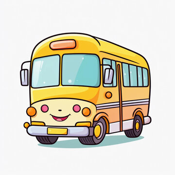 kawaii school bus clip art 