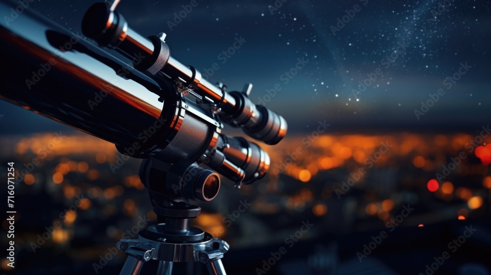 Aufkleber a zoomedin image of a misaligned telescope, showing the challenges that astronomers face in trying t
