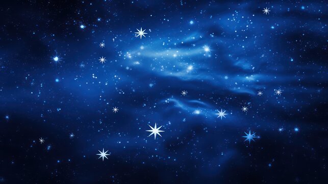 Starry blue night space sky illustration