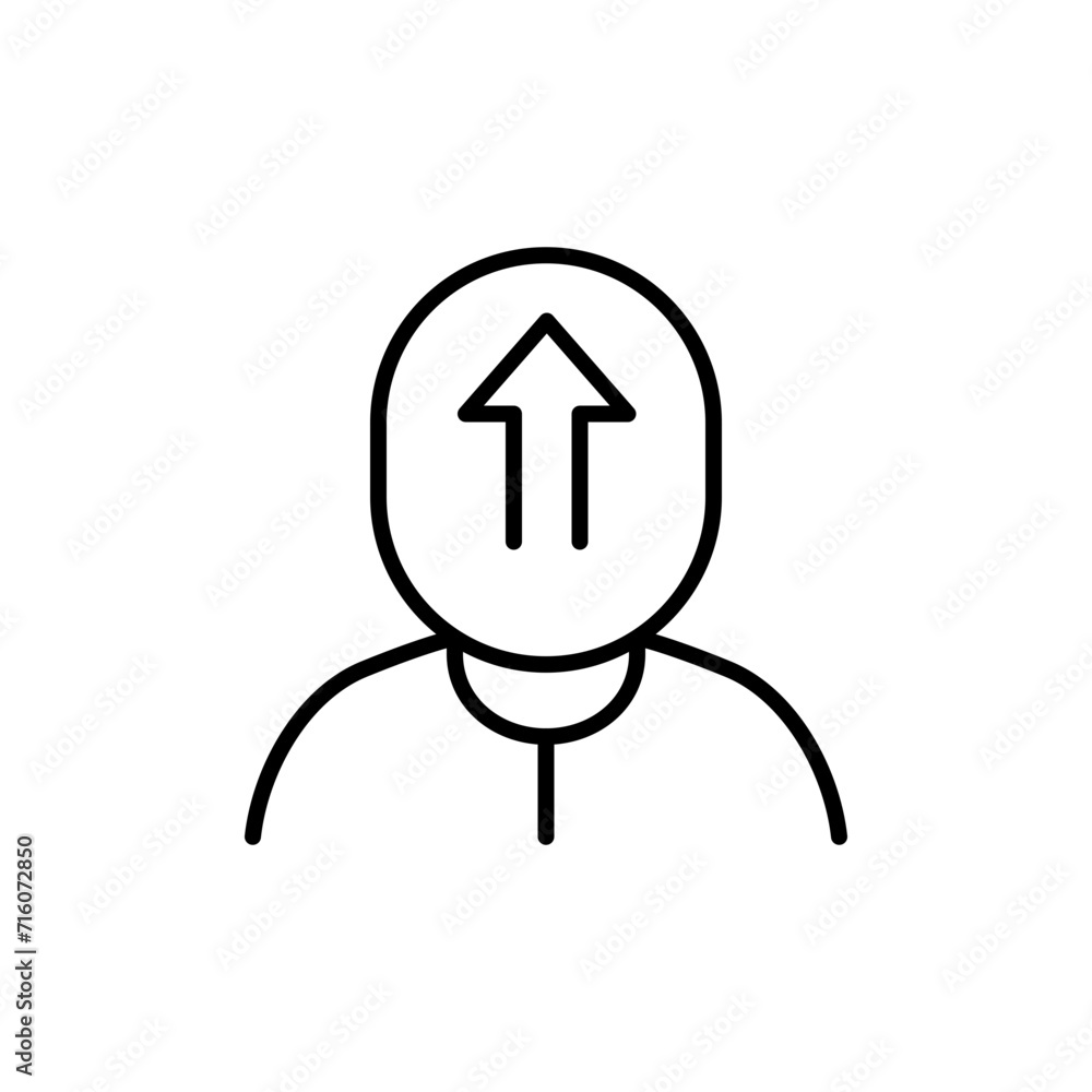 Poster upload user outline icons, minimalist vector illustration ,simple transparent graphic element .isola