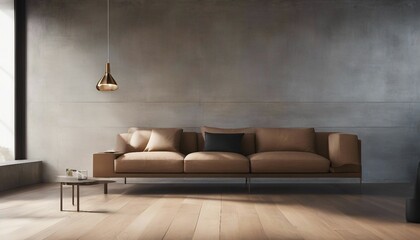 Architect's Dream, a minimalist room with a hardwood floor and a large, uninterrupted concrete 