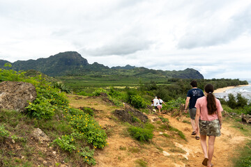 Naklejka premium hiking in hawaii 