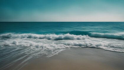 Fototapeta na wymiar Ocean's OmbrÃ©, the gentle transition from turquoise to deep blue in an unbroken expanse of sea,