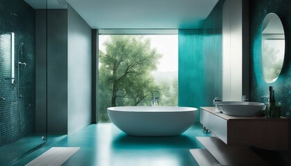  Ultramodern Minimalistic Bathroom, equipped with a glass-walled shower that changes opacity