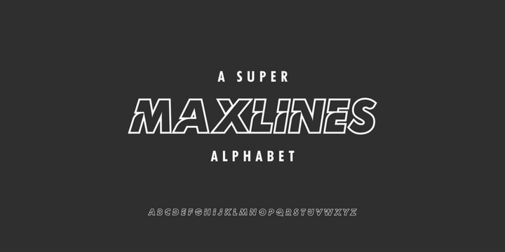 Line and Italic alphabet typography font vector for logo and branding	