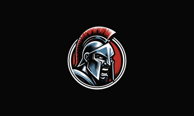 head spartan angry vector logo design - obrazy, fototapety, plakaty