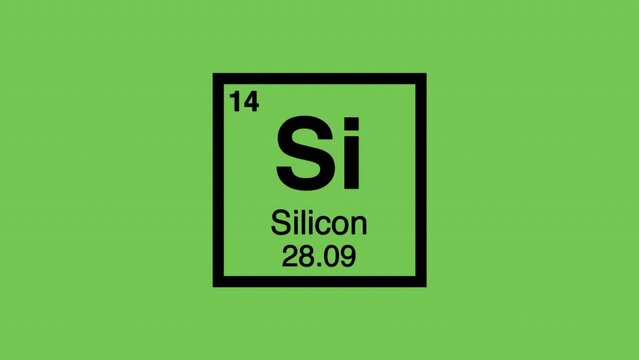 14 silicon si black title element graphic periodic table chroma green screen