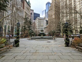 Fototapeta na wymiar City Hall Park, New York City - December 2023