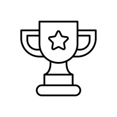 Trophy outline icons, minimalist vector illustration ,simple transparent graphic element .Isolated on white background