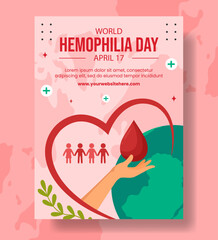 Hemophilia Day Vertical Poster Flat Cartoon Hand Drawn Templates Background Illustration