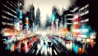 Blurred City Motion Dreamscape.
Abstract blurred city lights and motion in a monochrome dreamscape.