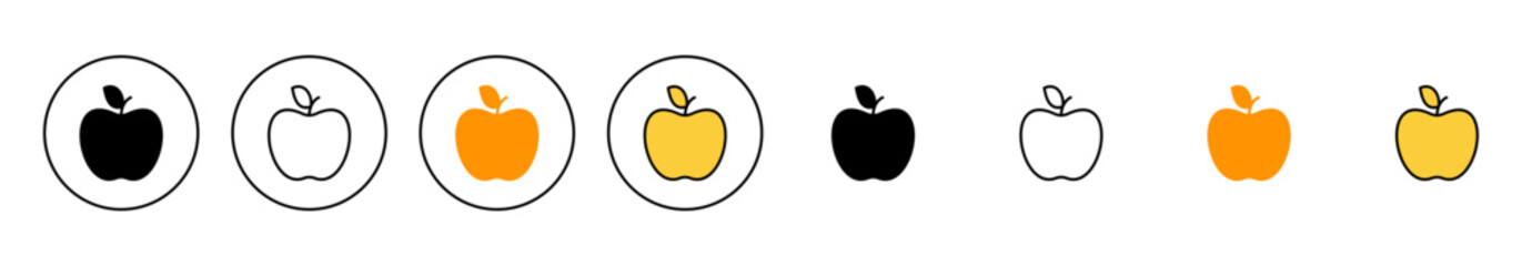 Apple icon set vector. Apple sign and symbols for web design.