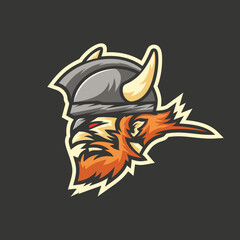 Viking head mascot logo design