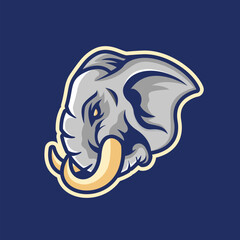 Elephant head mascot logo character illustration