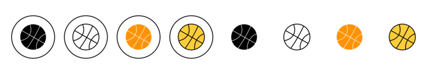 Basketball icon set vector. Basketball ball sign and symbol