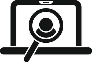 Search online laptop icon simple vector. Take new candidate. Service hr
