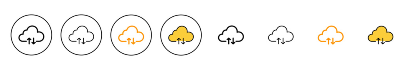 Cloud icon set vector. cloud sign and symbol