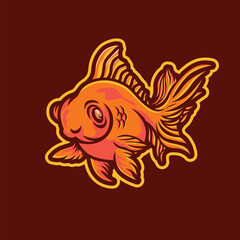 Gold fish mascot character animal illustration