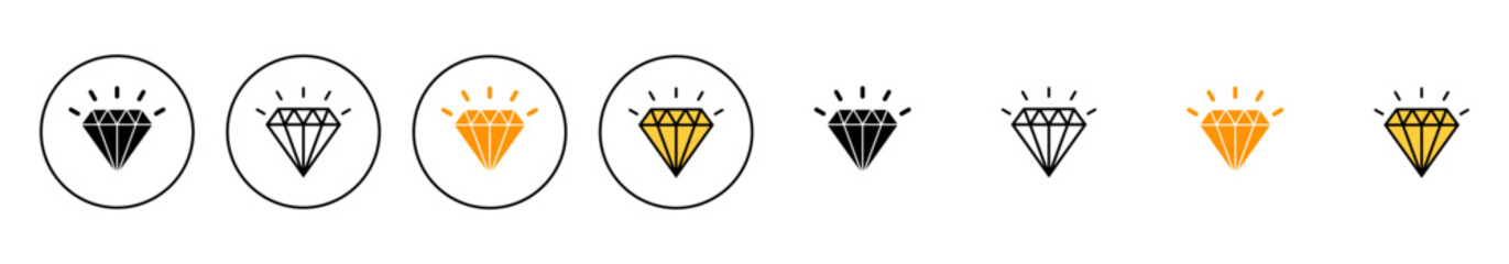Diamond icon set vector. diamond gems sign and symbol