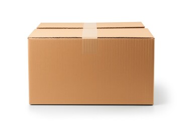 Close-up cardboard box on white background