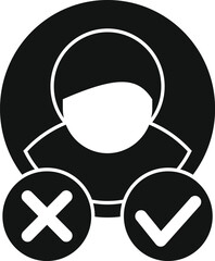 Approved or not candidate icon simple vector. Job career. Business care