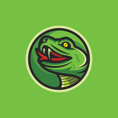 Obraz premium Snake head mascot logo design